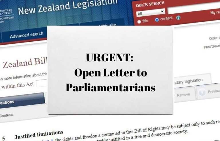 URGENT: Open Letter to Parliamentarians